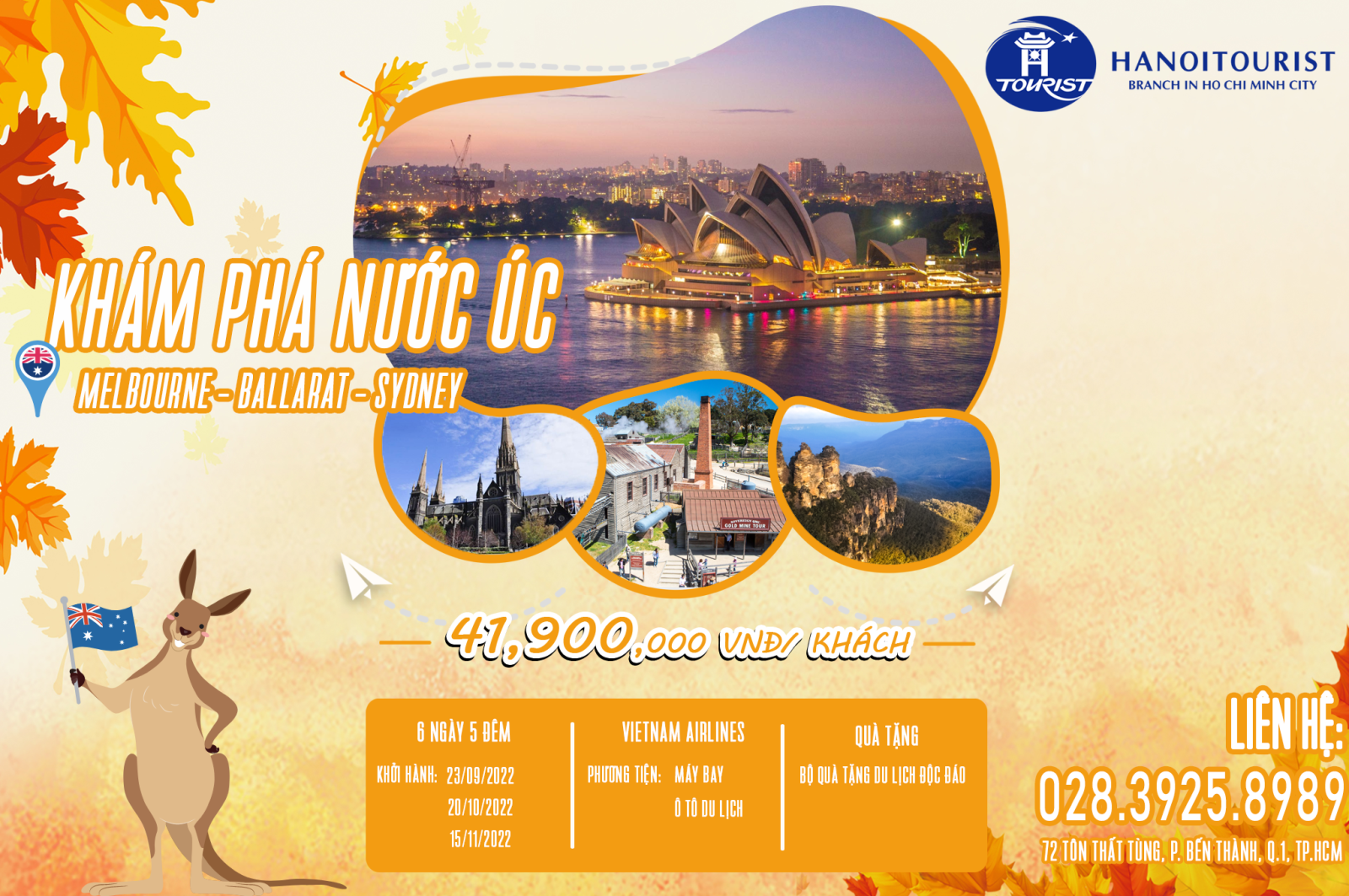 Tour Úc: Melbourne – Ballarat – Sydney – Blue Mountain 6n5đ